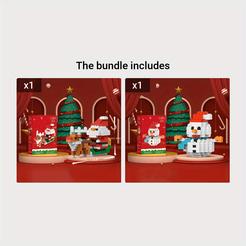 Christmas Building Blocks Collect Snowmen Santa Claus