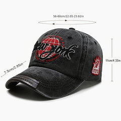 Men's Water Washed Baseball Cap Embroidered Duck Cap Outdoor Visor Hat
