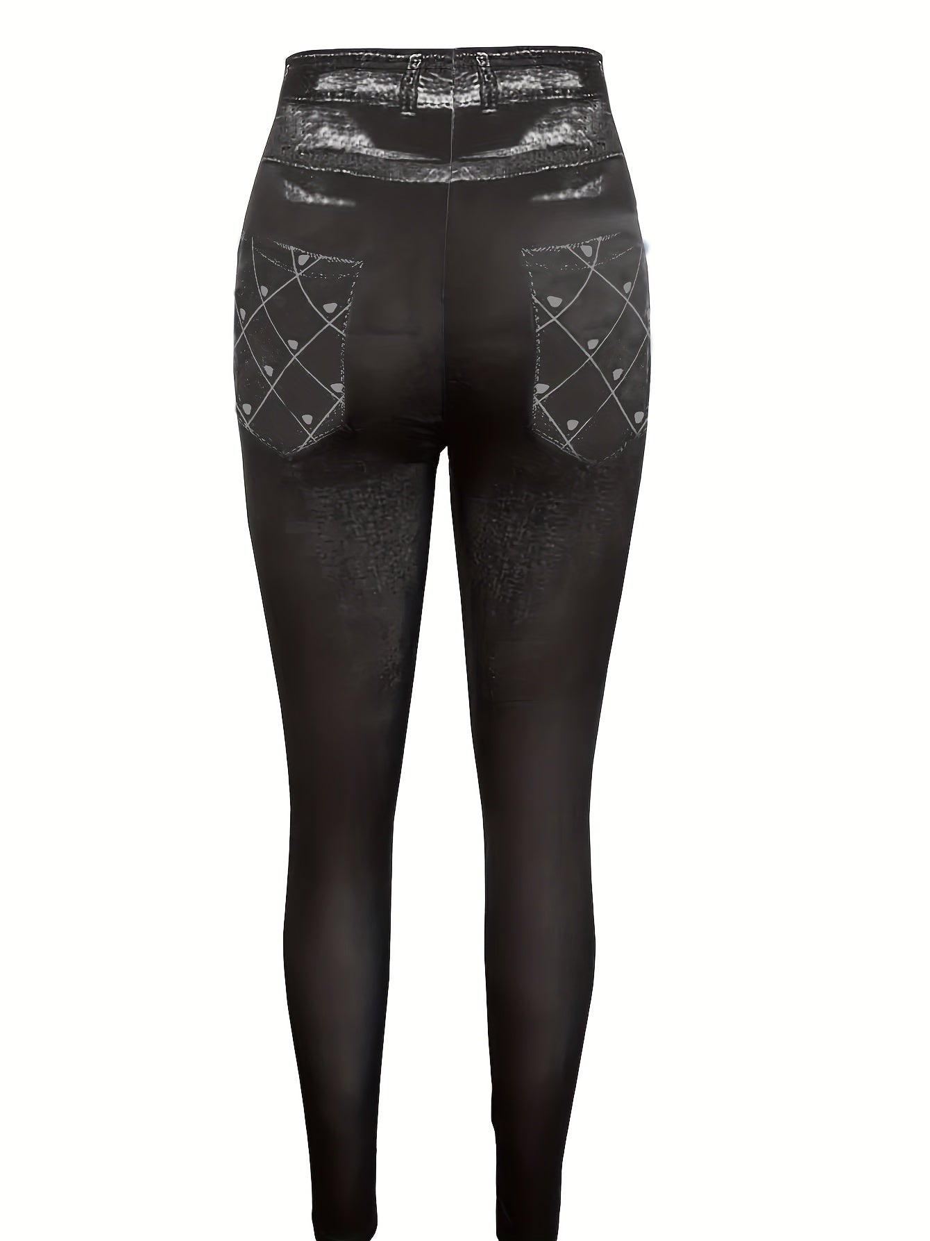  Denim Print High Rise Yoga Leggings