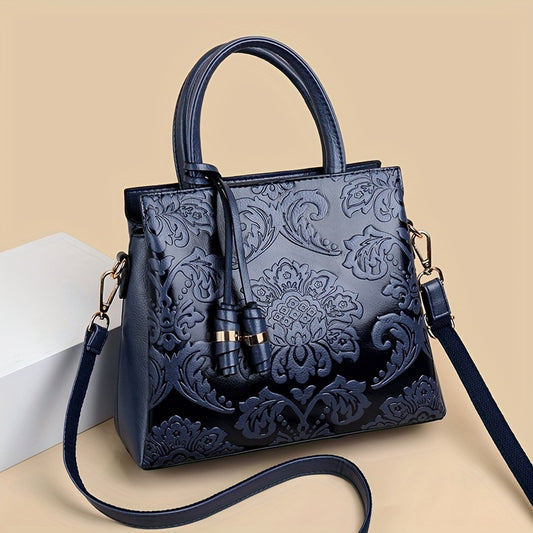 Large Red Tote Bag Adjustable Strap Zipper Closure