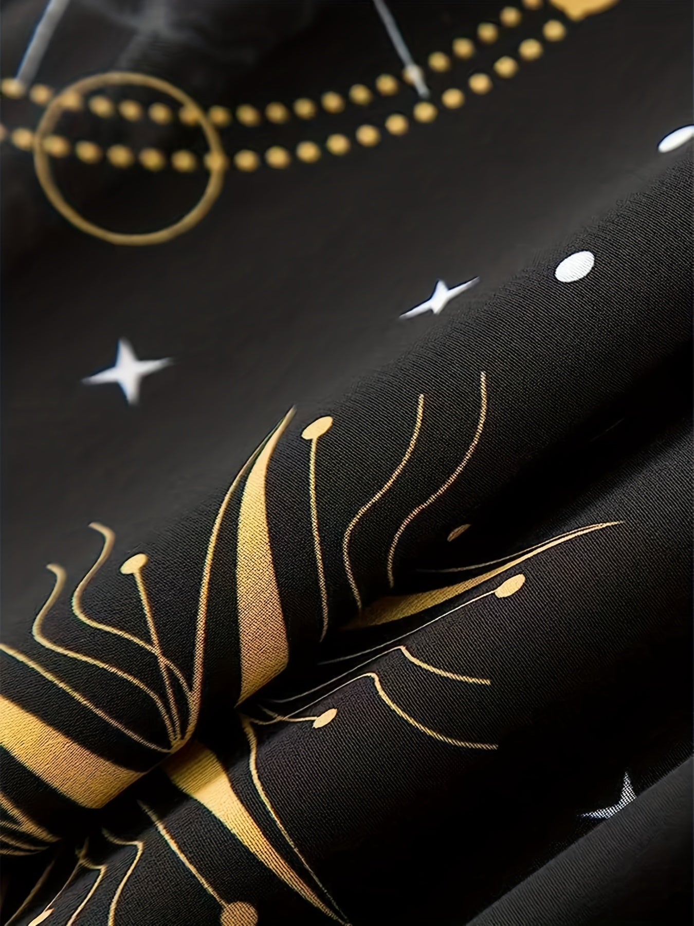  Moon & Sun Print Mesh Layered Cami Dress