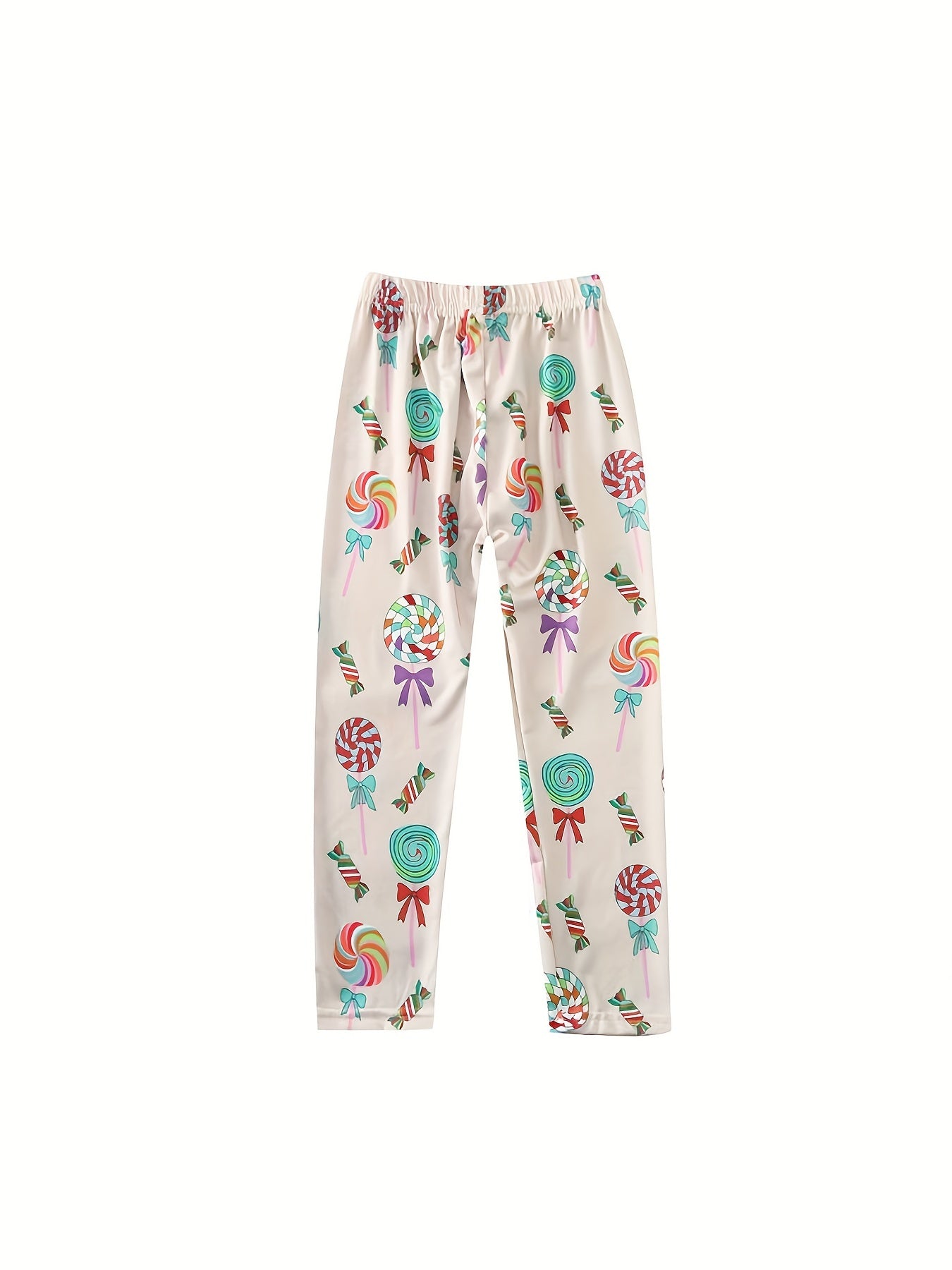 Girls Lollipop Print Slim Fit Leggings for Kids
