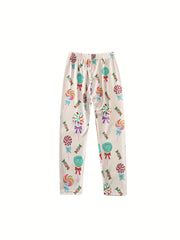 Girls Lollipop Print Slim Fit Leggings for Kids