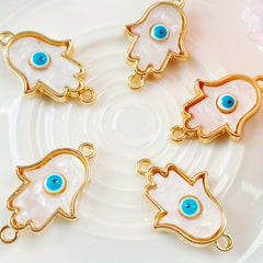5pcs Car Wheel Drip Oil Devil's Eye Pendant Necklace Bracelet DIY