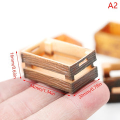 1:12 Doll House Mini Wood Parts Box Wooden Frame Ornaments