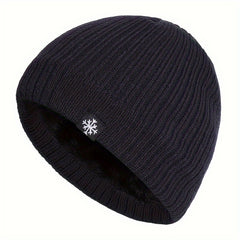 Velvet Knitted Beanie Ear Protection Hat for Outdoor Winter Activities