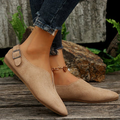 Lightweight Closed Toe Slip On Shoes with Buckle Strap Details