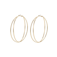 Extravagant 18K Plated Hoop Earrings Party Holiday Decor Gift 1Pair