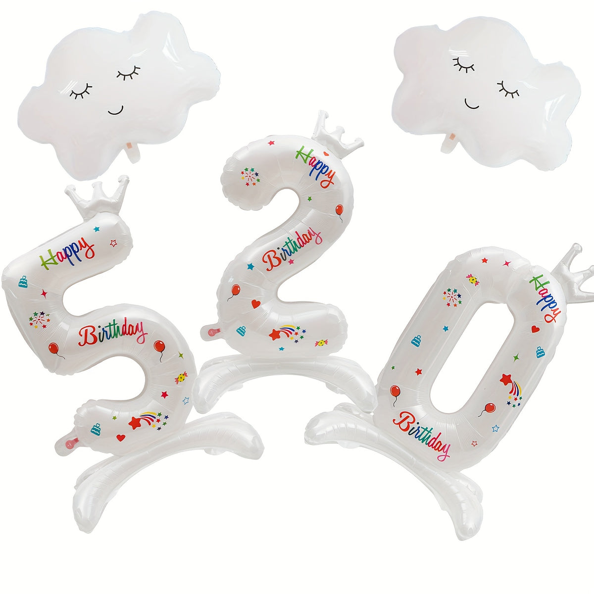 5pcs Cloud Balloons for Happy Birthday Celebrations