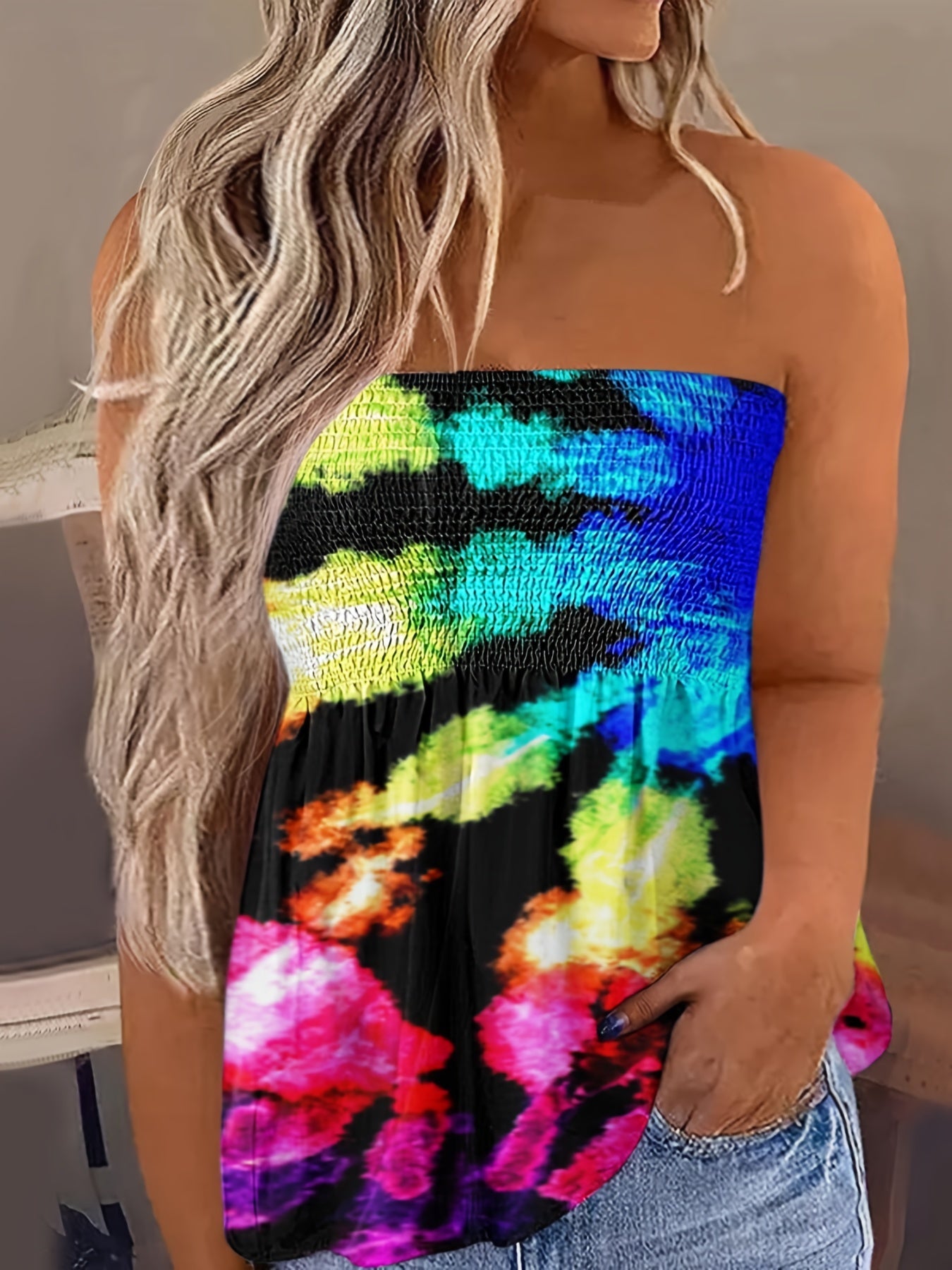  Floral Print Tube Top