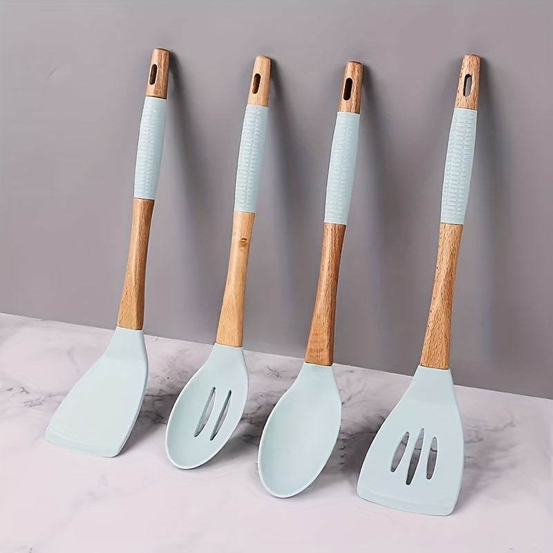 Silicone Cooking Spatula & Spoon Set for Non-Stick Pan