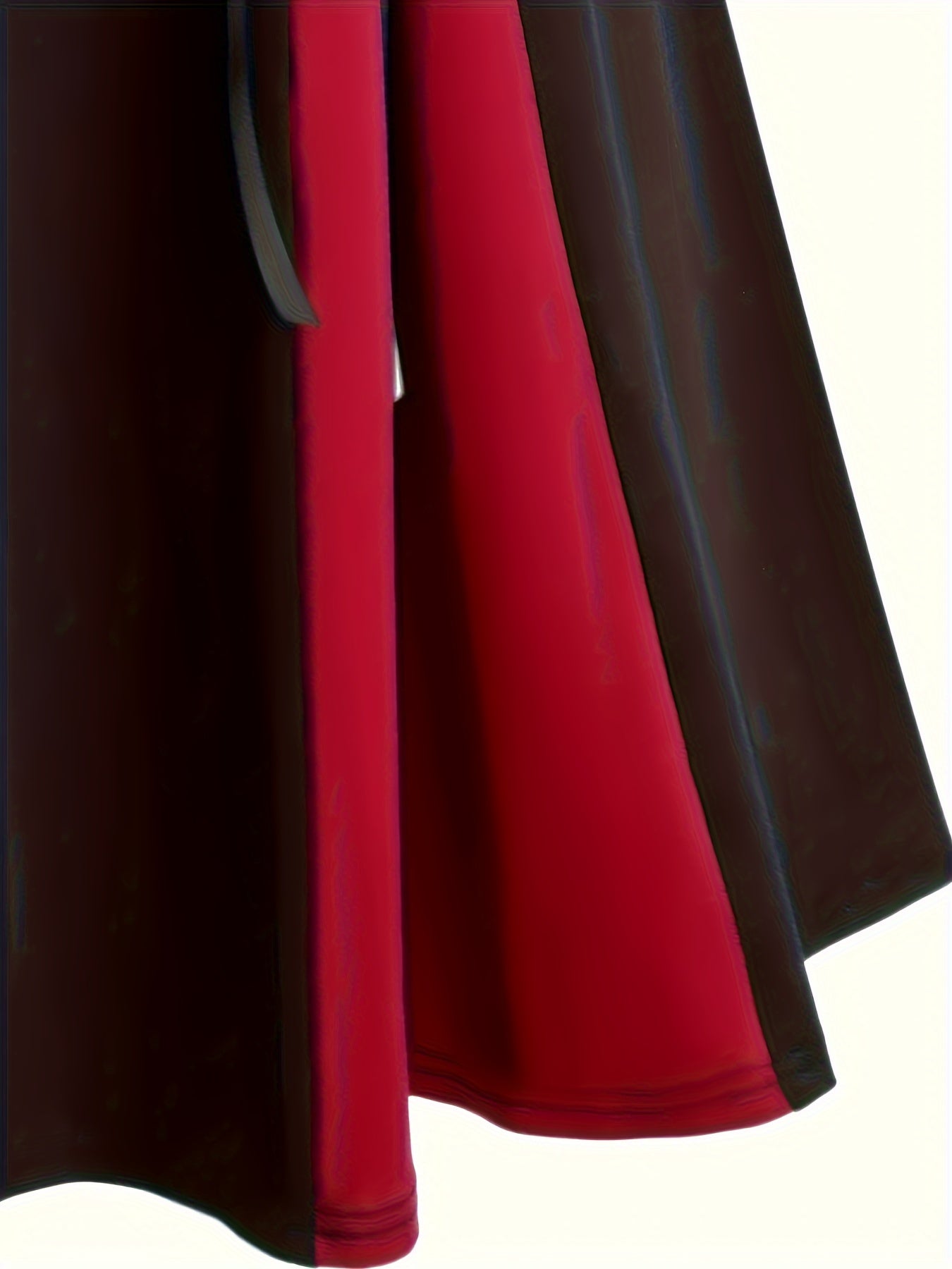  Gothic Lace Up Colorblock Maxi Skirt