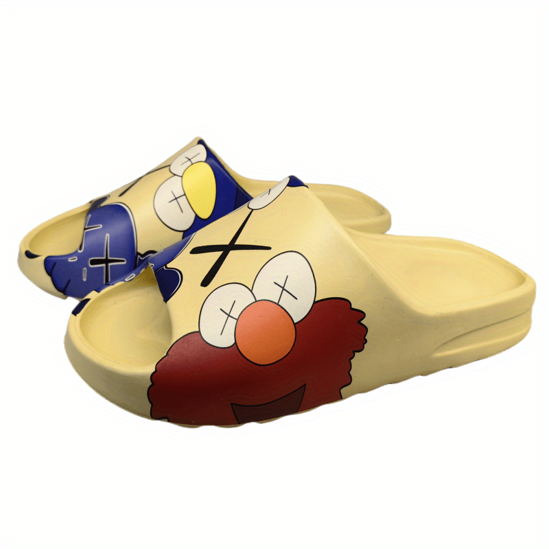 Men's Anime Print Non Slip Platform Slides Soft Sole Cloud Slides