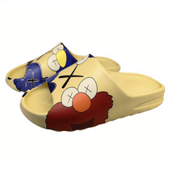 Men's Anime Print Non Slip Platform Slides Soft Sole Cloud Slides
