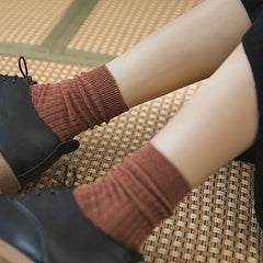 6 Pairs Women's Ribbed Mid Tube Socks