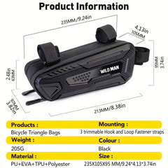Double Sided Open Bicycle Triangle Bag Hard Shell Mountain Bike Front Beam Bag