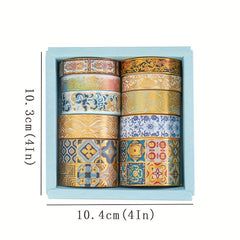 10pcs Washi Tape Set Diy Journal Decoration Stickers