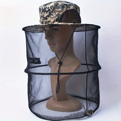 Unisex SunShade Large Brim Hat with Mosquito Protection