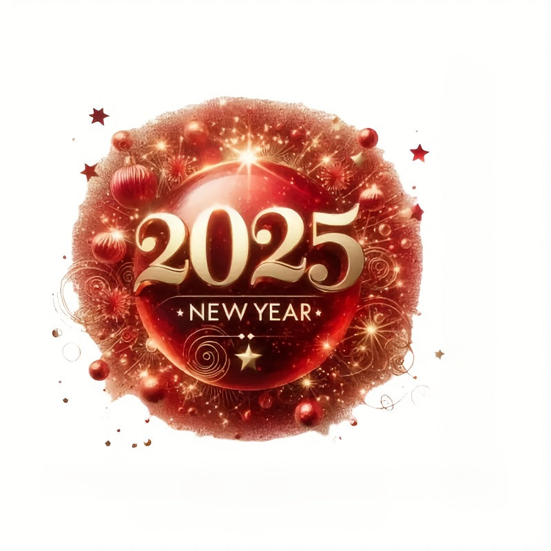 Year Celebration Red Ornament Heat Transfer Sticker Iron On Patch