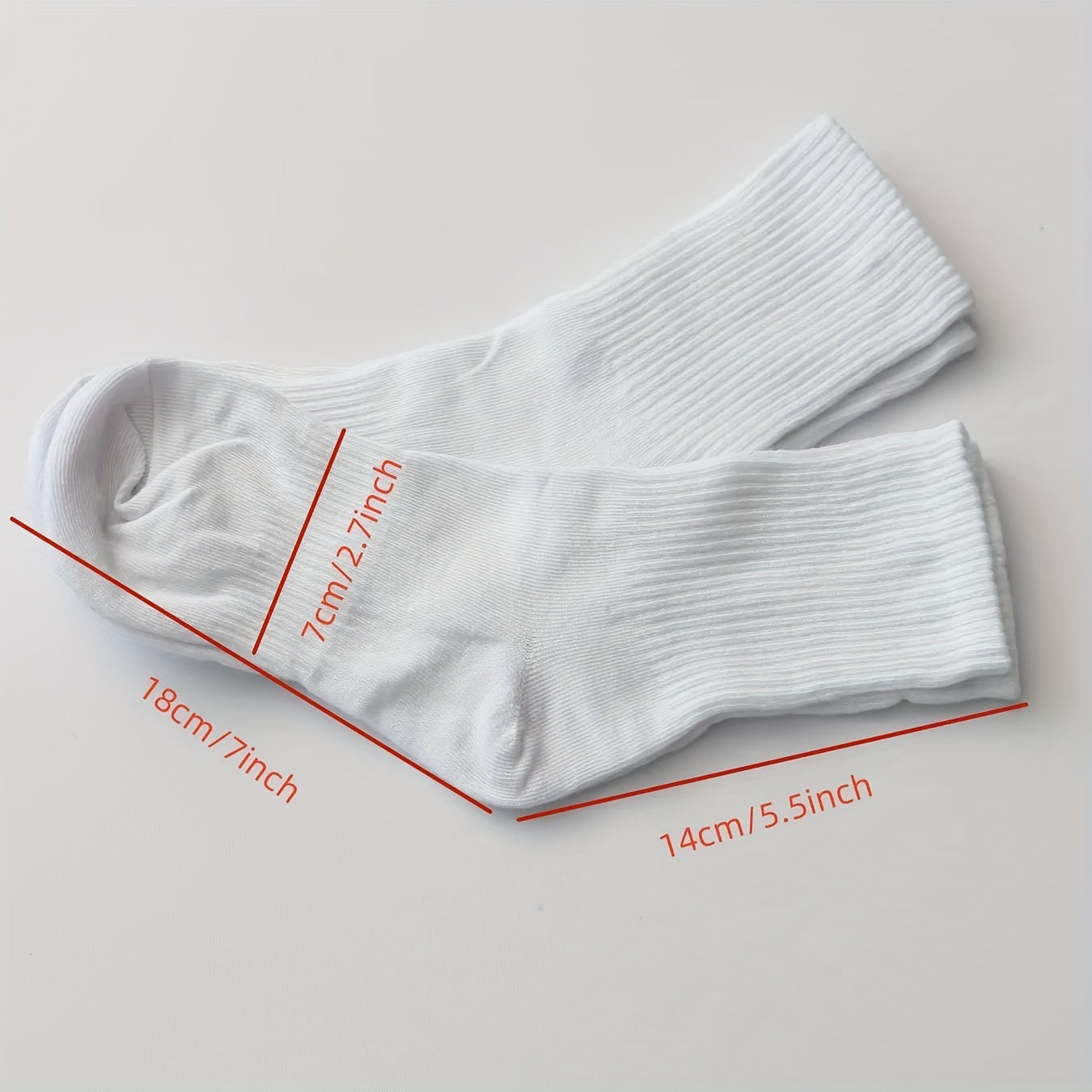 5 Pairs Solid Socks Women's Stockings & Hosiery