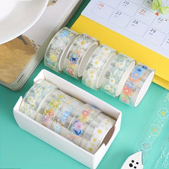 Adhesive Tape Transparent Flower Daisy Pattern Decorative Sticker Clear Tape