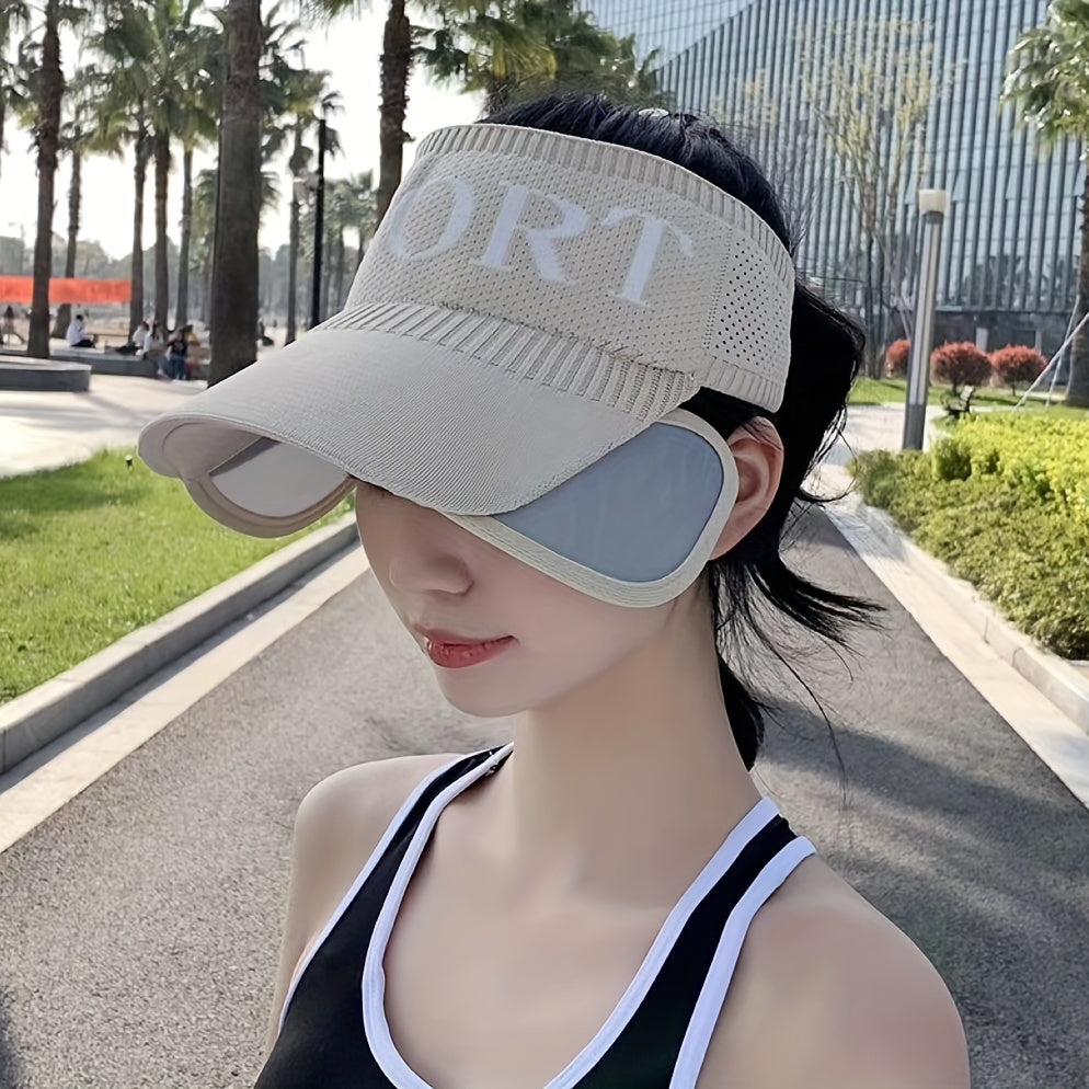 Adjustable Brim Visor Hat Knitted Sport Sun Hat Casual Golf Baseball Cap