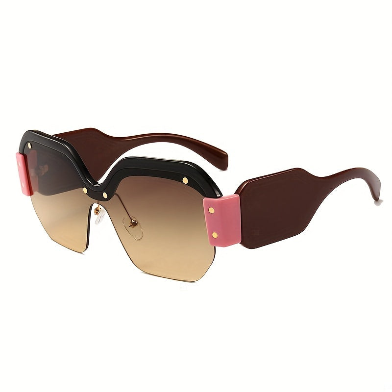 Y2K Semi Rimless Candy Block Sunglasses UV400