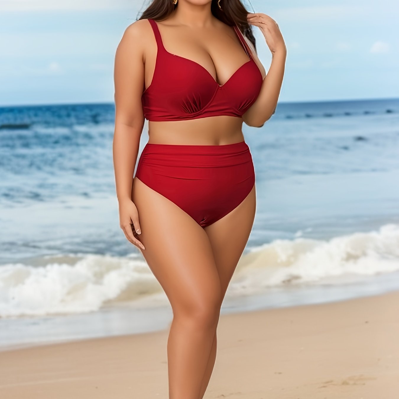  Sexy Bikini Set - Solid Molded Cup Push Up Bra & Panty Swimsuit 2 Piec