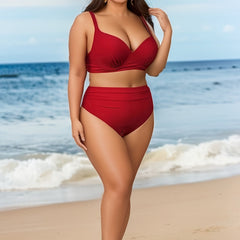  Sexy Bikini Set - Solid Molded Cup Push Up Bra & Panty Swimsuit 2 Piec