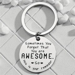 Motivational Keychain Gift with 'You Are Awesome' Message