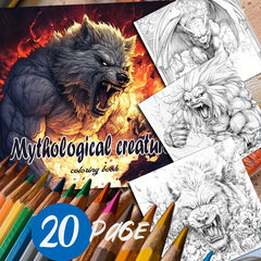 Mythological Creatures Adult Coloring Book - 20 Thick Pages