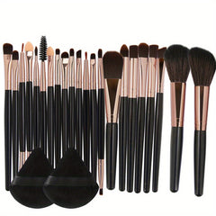 Professional Makeup Brushes Set with Triangle Puffs - 22pcs