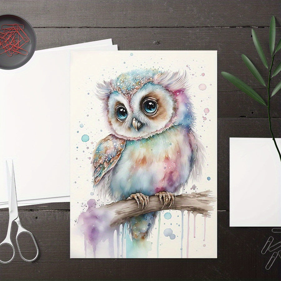 Modern Watercolor Art Baby Owl Wall Sticker Kids Room Decor