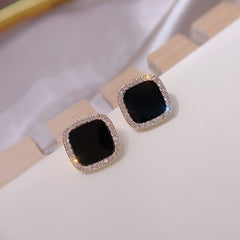 Rhinestone Square Stud Earrings