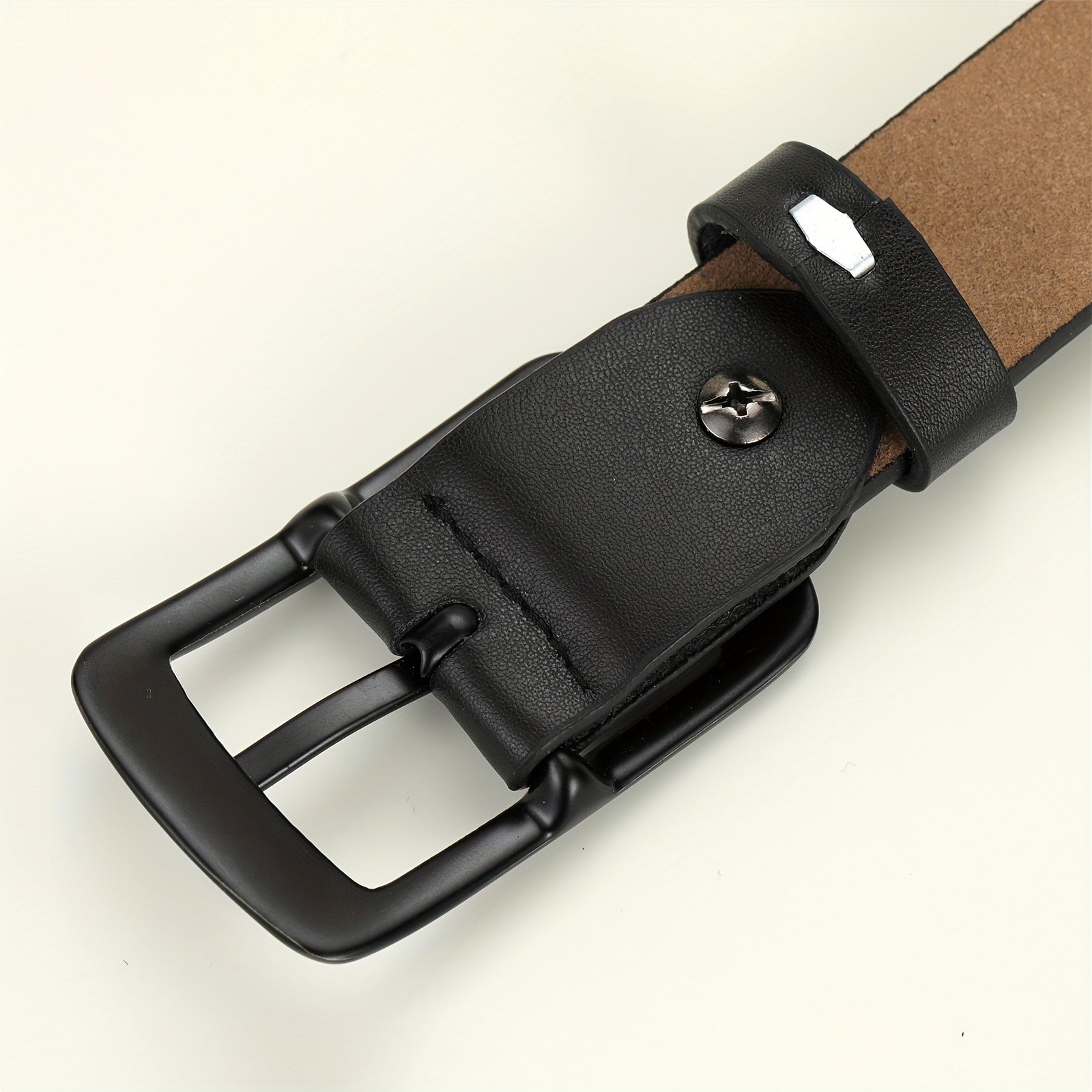 Rectangular Buckle Belt Casual PU Belt Unisex Jeans Pants Belt