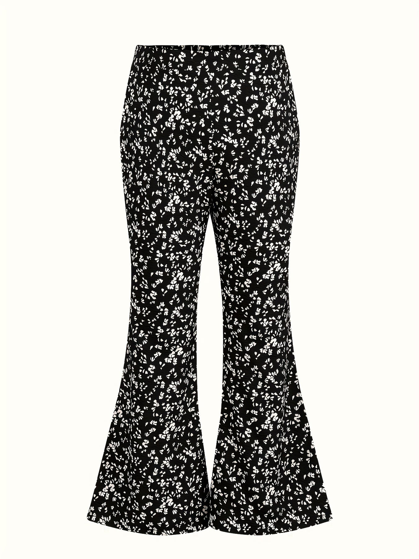  Boho Pants Women's Plus Ditsy Print Wide Leg Medium Stretch
