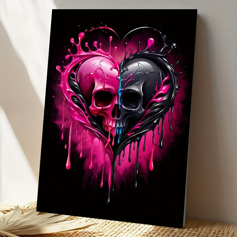 DIY Paint by Numbers Kit Heart Skull Ideal Gift for Home Wall Decor
