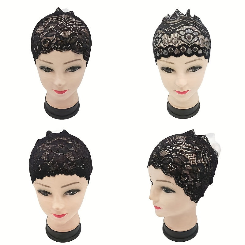 Thin Lace Inner Cap Breathable Hair Net Hat Elastic Turban