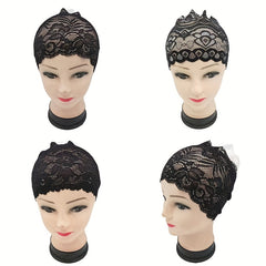 Thin Lace Inner Cap Breathable Hair Net Hat Elastic Turban