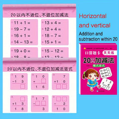 Math Exercise Book & Arithmetic Cards for Addition/Subtraction Within 10-100