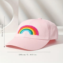 Rainbow Patch Casual Baseball Cap Solid Cartoon Couple Hat Adjustable