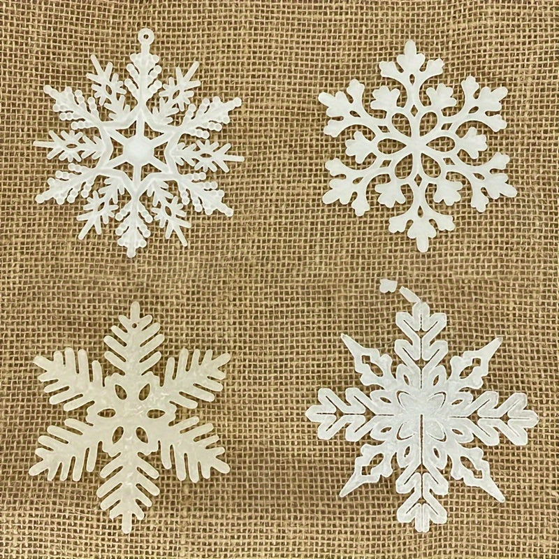 Snowflakes Christmas Decorations Glitter Powder Hanging Snowflake Decorations