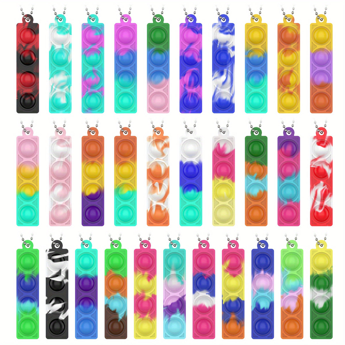 30pcs Mini Fidget Toys Bulk Silicone Stress Relief Hand Toys For Toddlers