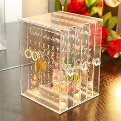 Transparent Jewelry Box Three drawer Earring Storage Box