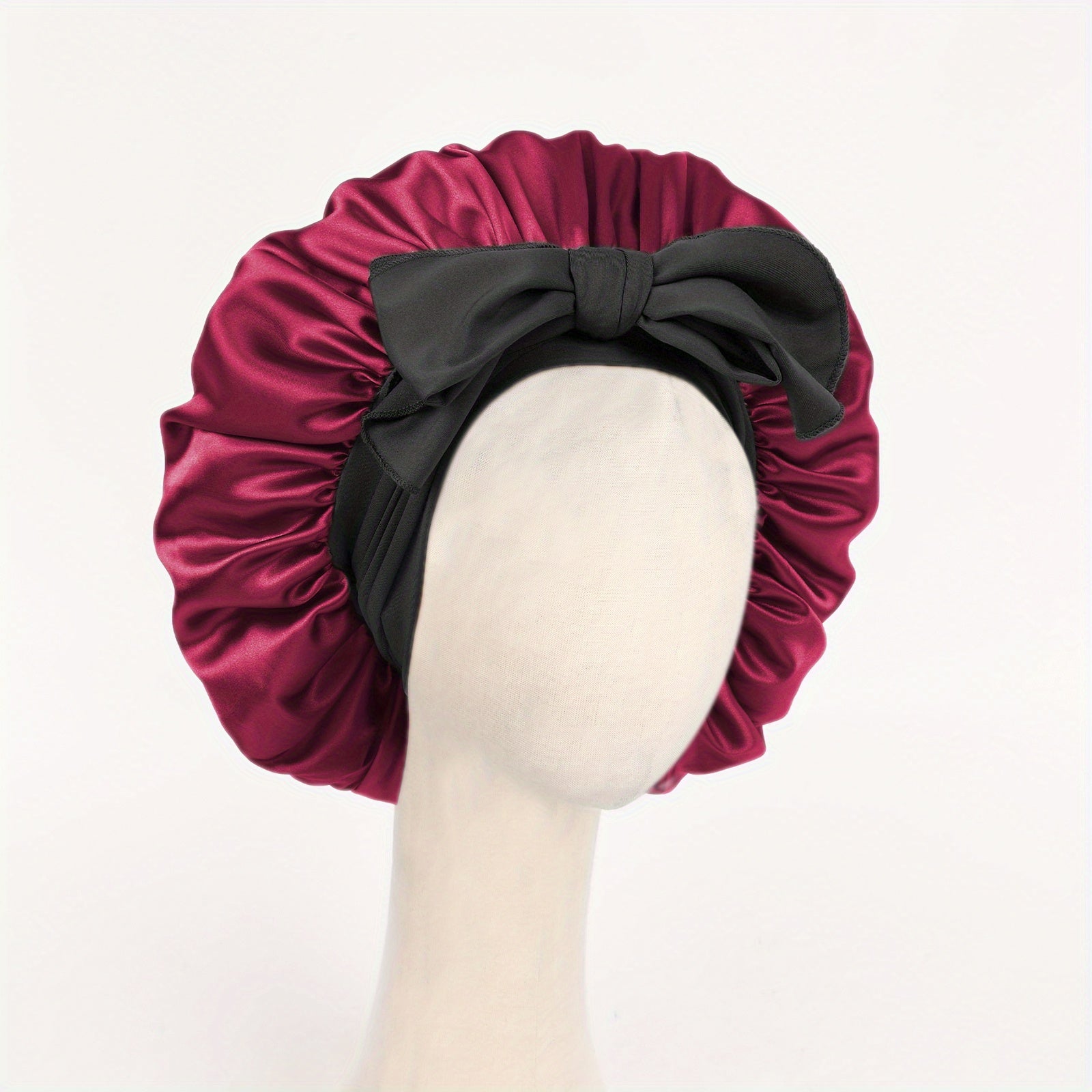 Adjustable Satin Silk Bonnet For Sleeping Hair with Tie Band