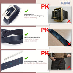 Classic Thin Belt Rectangular Buckle PU Leather Belt For Women