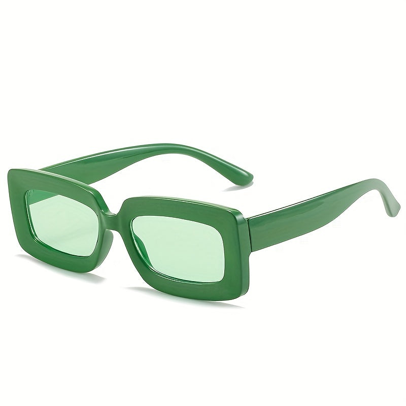 Y2K Rectangle Sunglasses Candy UV400 Sun Shades for Summer Beach Party Club