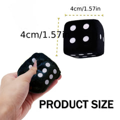 2pcs Plush Dice Toy Suction Cup Pendant Car Window Decoration