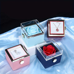 Rose Scented Soap Flower Jewelry Box Painted Single Flower Box