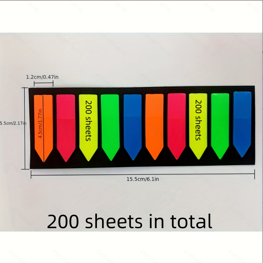 Neon Page Markers Translucent Fluorescent Index Tabs & Sticky Notes
